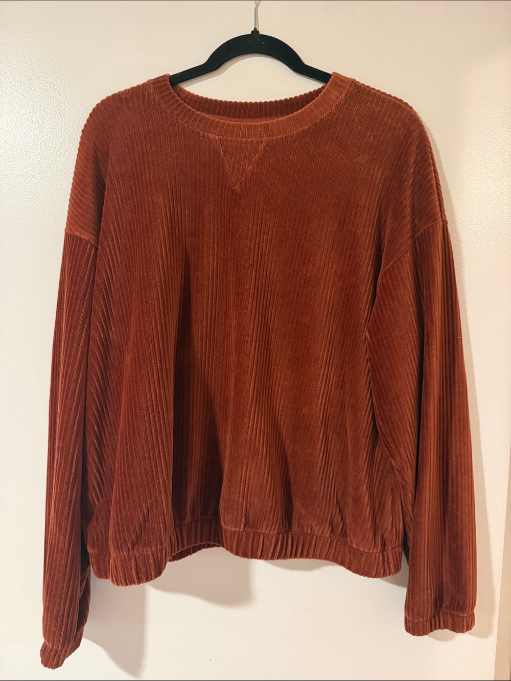 a new day Rust Corduroy Crewneck Sweater